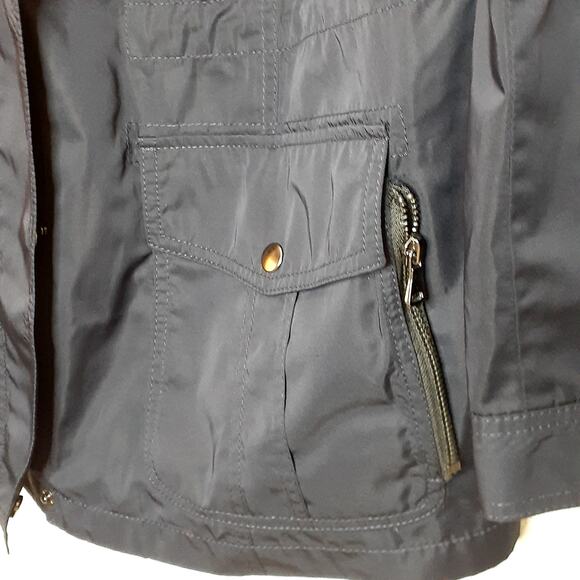 Talbots Rain Jacket Midnight Blue Size 2X Lots of Pockets Hood EUC - Picture 4 of 10